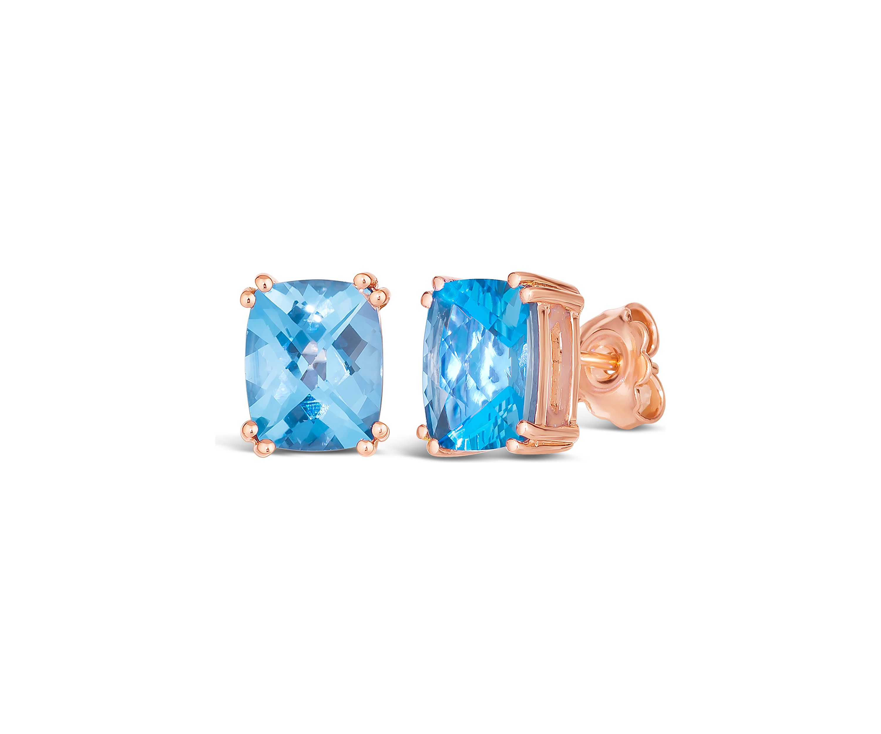5.63 ct. t.w. Ocean Blue Topaz™ Earrings in 14K Strawberry Gold® Plated 925 Sterling Silver 