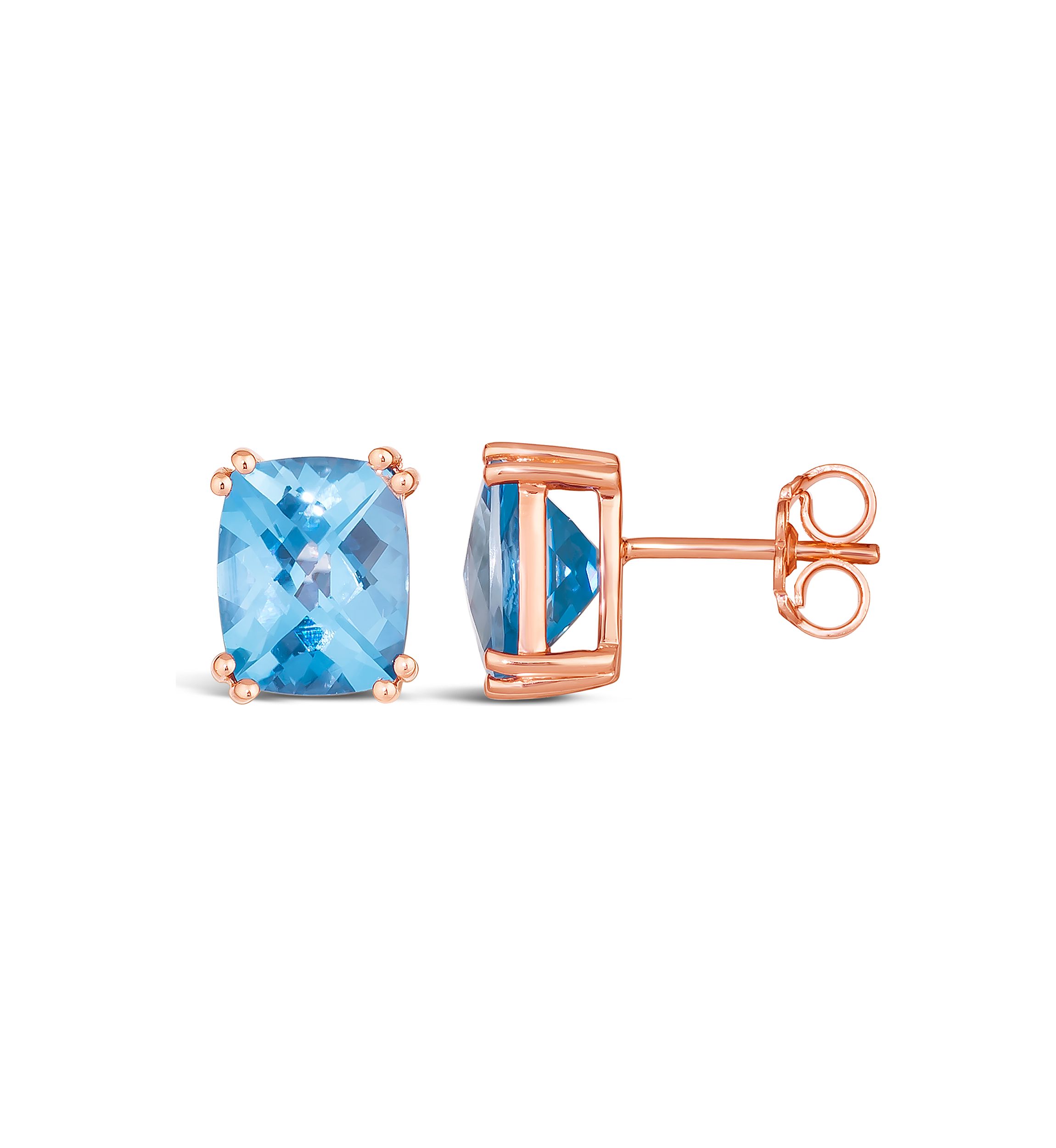 5.63 ct. t.w. Ocean Blue Topaz™ Earrings in 14K Strawberry Gold® Plated 925 Sterling Silver 