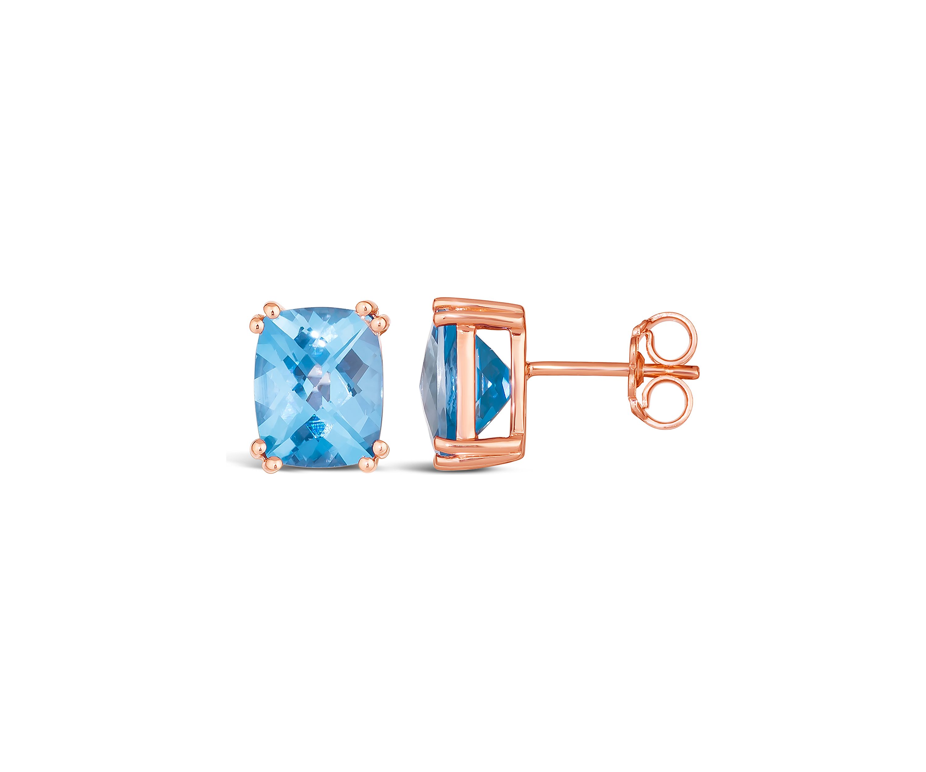 5.63 ct. t.w. Ocean Blue Topaz™ Earrings in 14K Strawberry Gold® Plated 925 Sterling Silver 