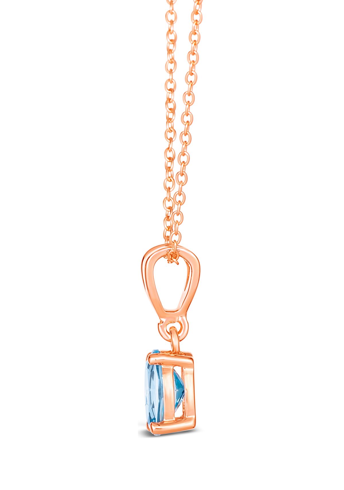 1 ct. t.w. Ocean Blue Topaz™  Pendant Necklace in 14K Strawberry Gold® Plated 925 Sterling Silver 