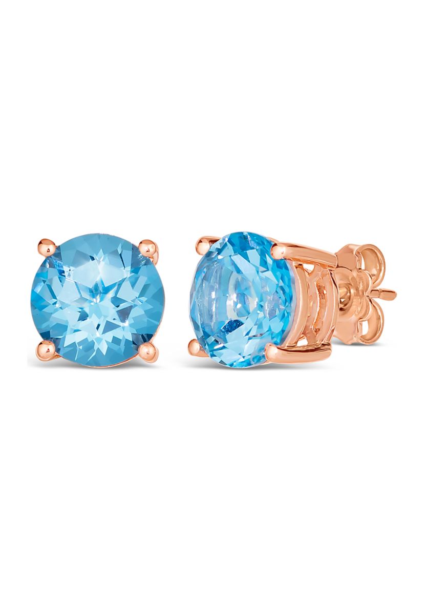 7.38 ct. t.w. Ocean Blue Topaz™ in 14K Strawberry Gold® Plated 925 Sterling Silver 