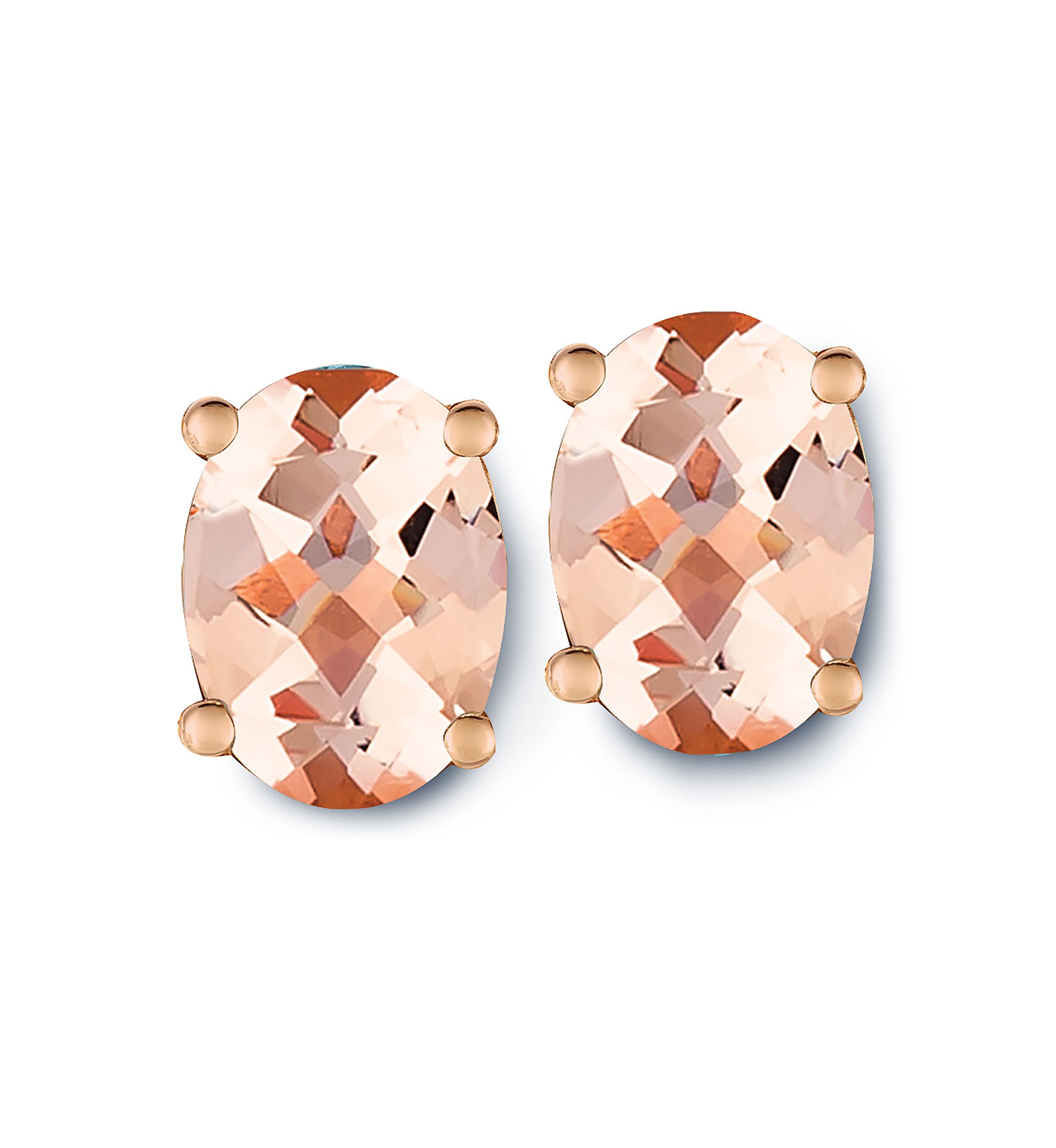 1.75 ct. t.w. Peach Morganite Earrings in Rose Gold Plated Sterling Silver