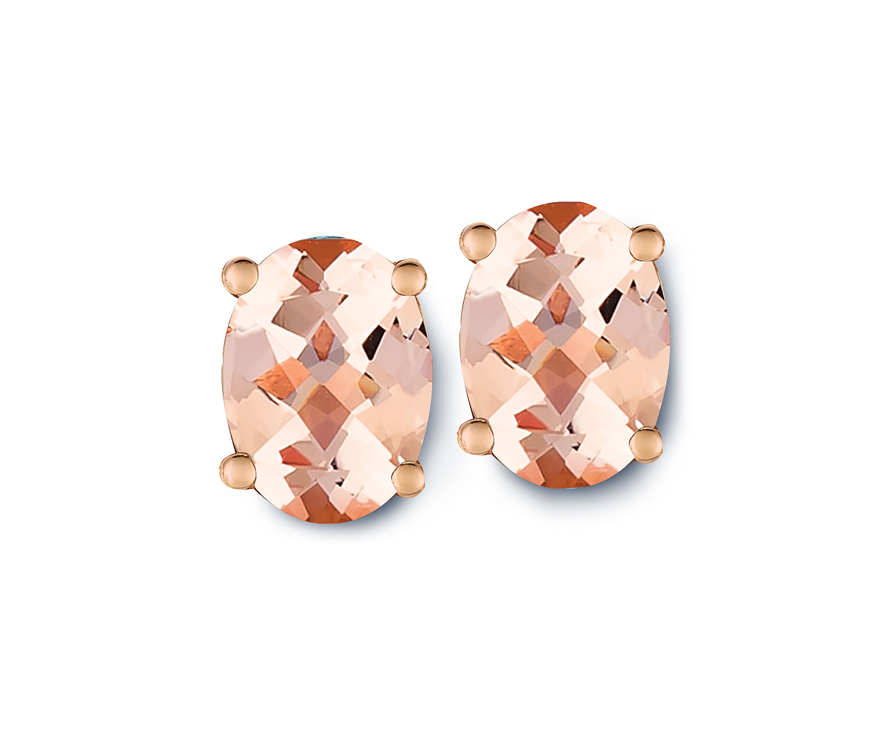 1.75 ct. t.w. Peach Morganite Earrings in Rose Gold Plated Sterling Silver
