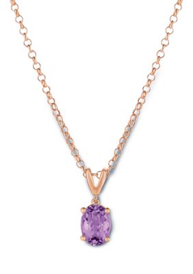 Le Vian 1.5 Ct. T.w. Amethyst Pendant Necklace In Rose Gold Plated Sterling Silver