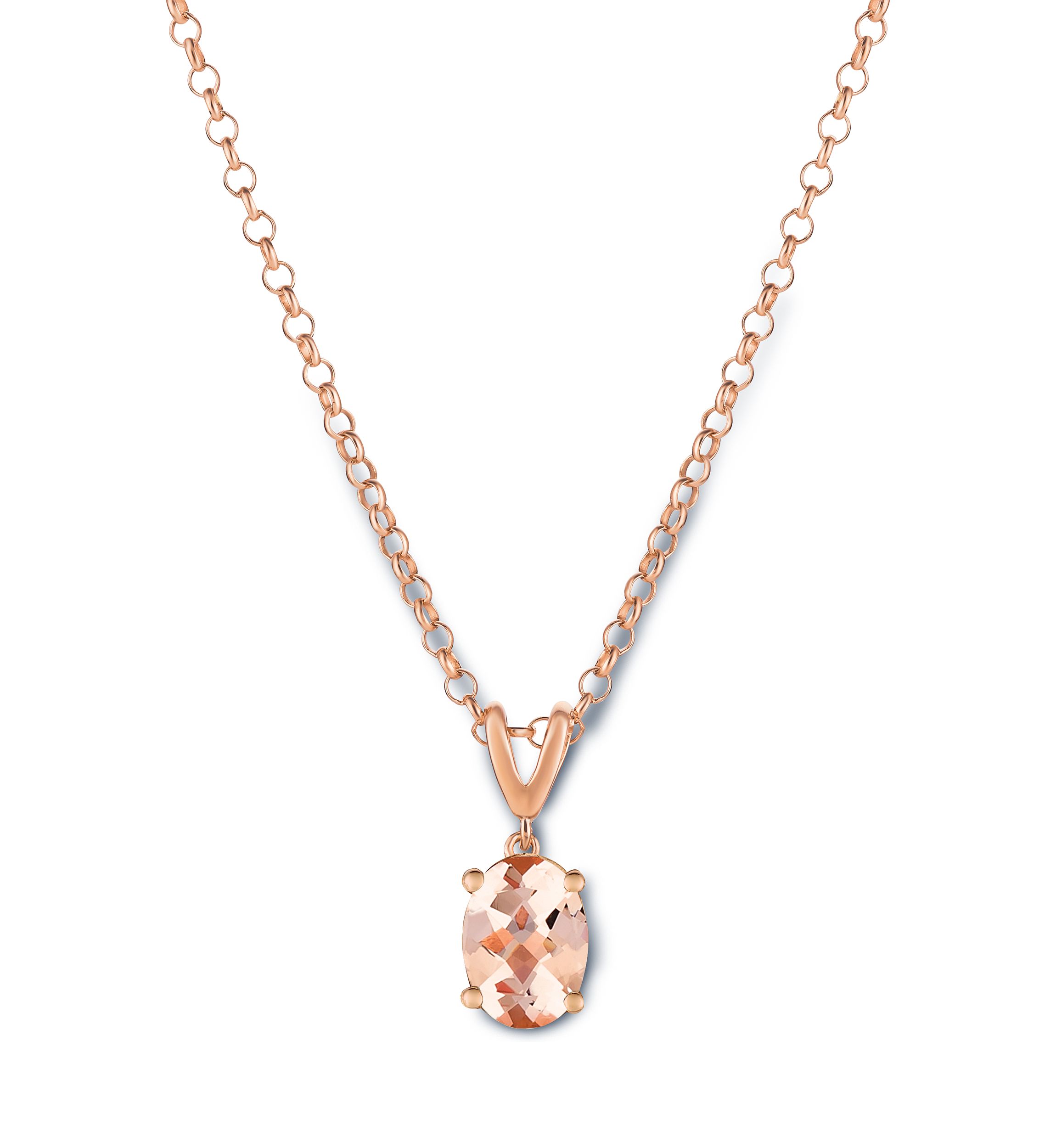 1.33 ct. t.w. Peach Morganite Pendant in Rose Gold Plated Sterling Silver