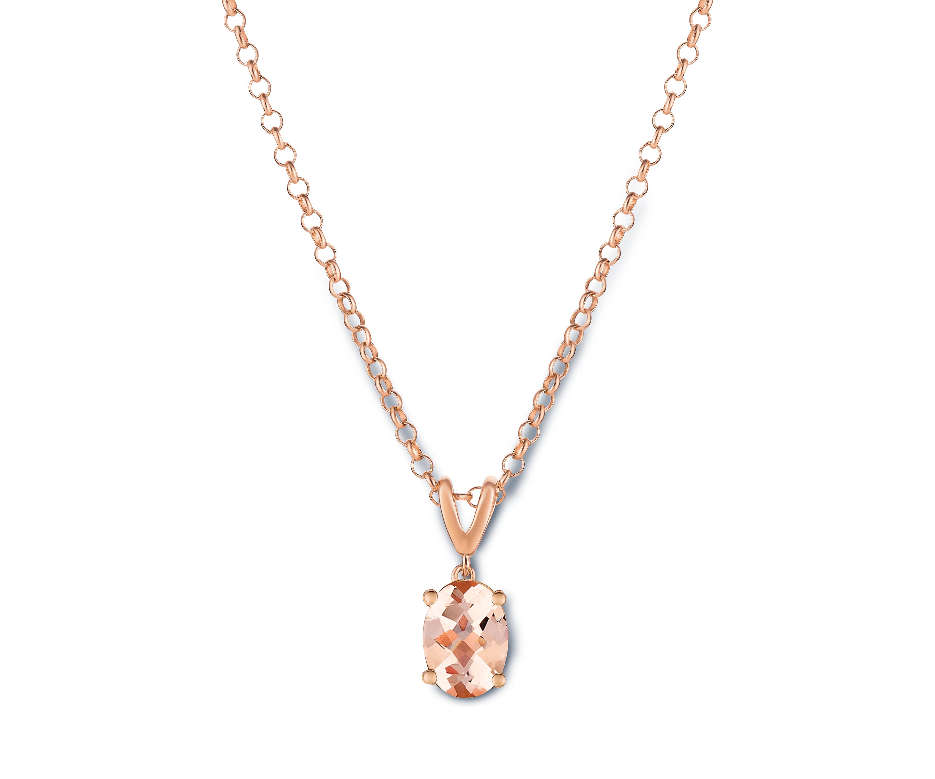 1.33 ct. t.w. Peach Morganite Pendant in Rose Gold Plated Sterling Silver