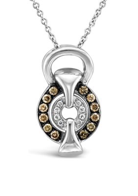 Le Vian ChocolatierÂ® Pendant Necklace With 1/6 Ct. T.w. Chocolate Diamonds, Vanilla Diamonds In 14K Vanilla Gold
