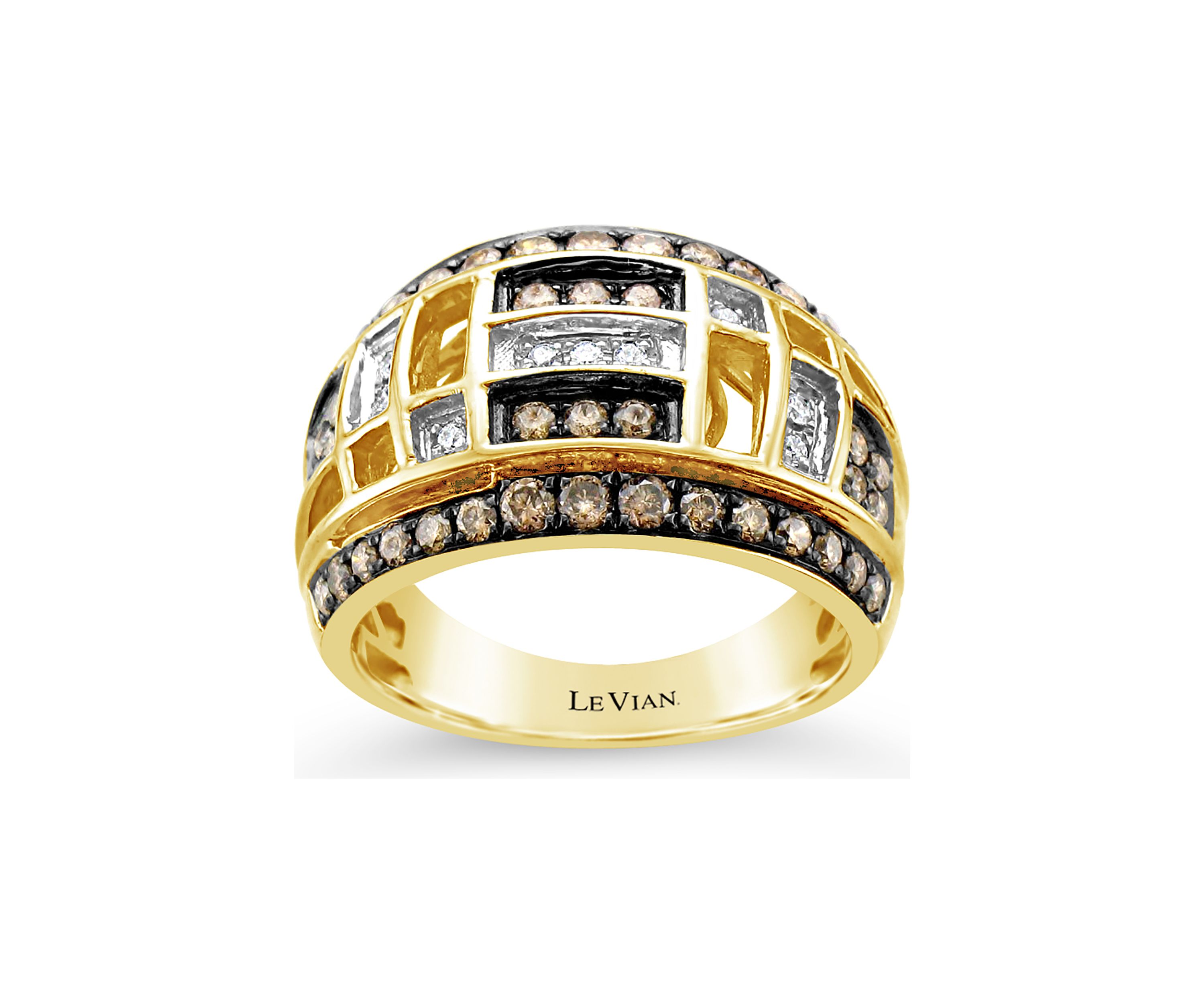Chocolatier® Ring with 3/4 ct. t.w. Chocolate Diamonds® and Vanilla Diamonds® in 14K Honey Gold™