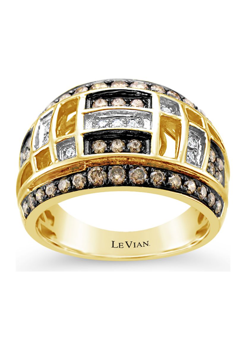 Chocolatier® Ring with 3/4 ct. t.w. Chocolate Diamonds® and Vanilla Diamonds® in 14K Honey Gold™