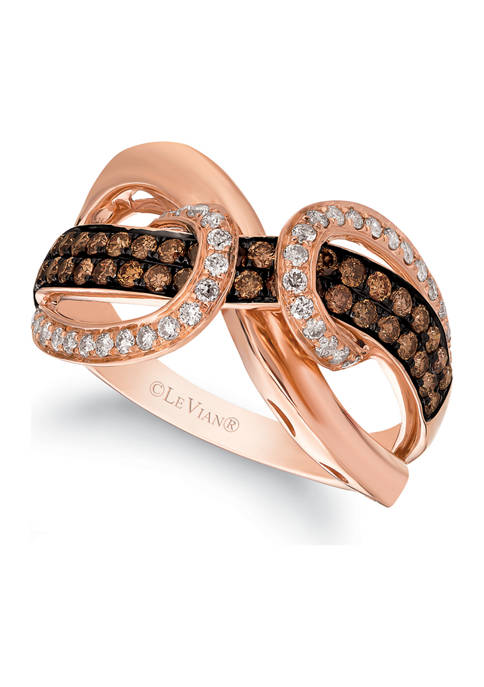 3/8 ct. t.w. Chocolate Diamonds® and 1/4 ct. t.w. Vanilla Diamonds® Ring in 14K Strawberry Gold®