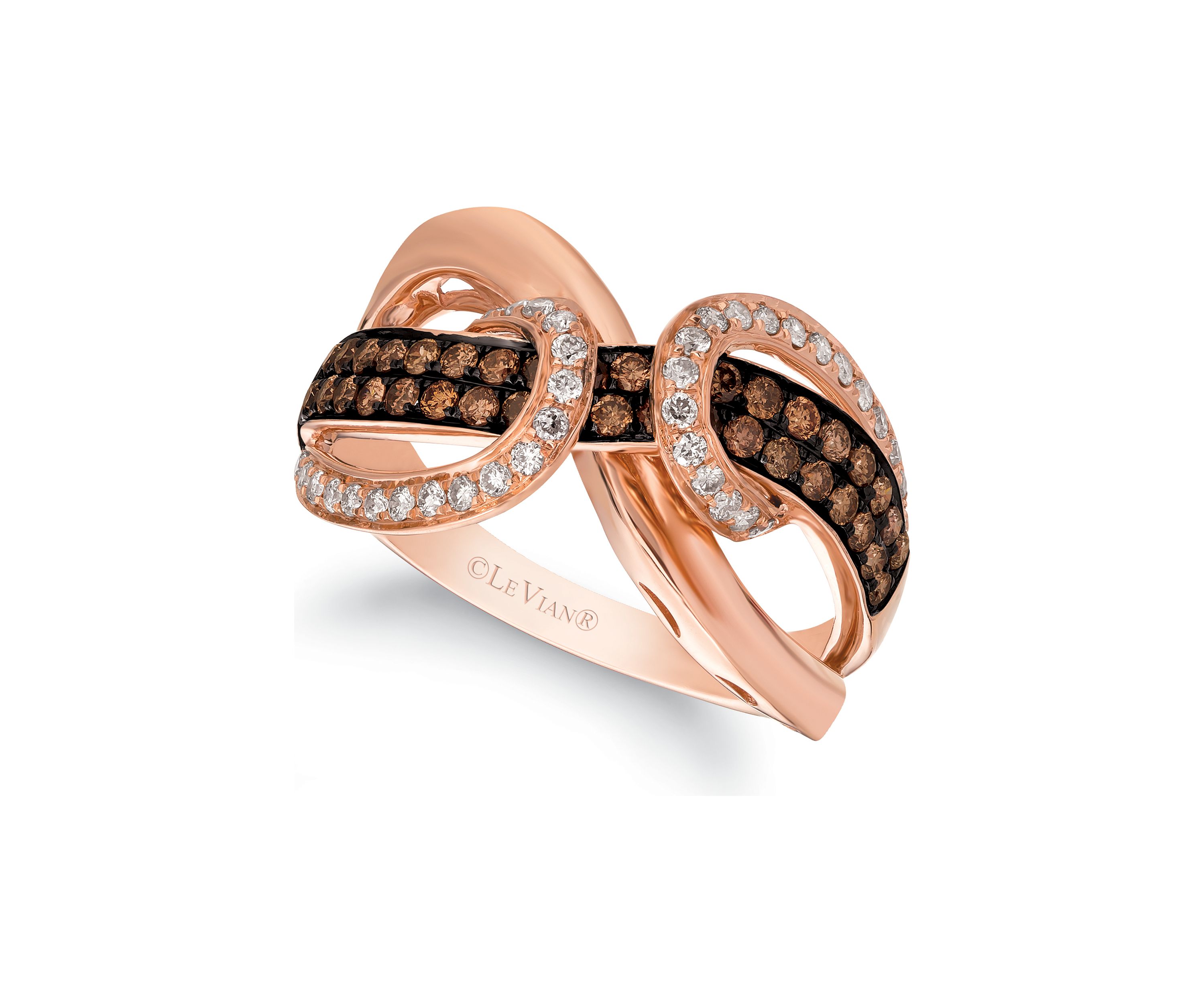 3/8 ct. t.w. Chocolate Diamonds® and 1/4 ct. t.w. Vanilla Diamonds® Ring in 14K Strawberry Gold®