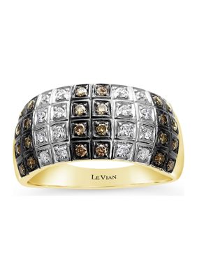 Le Vian ChocolatierÂ® Ring With 1/2 Ct. T.w. Chocolate Diamonds And Vanilla Diamonds In 14K Honey Gold