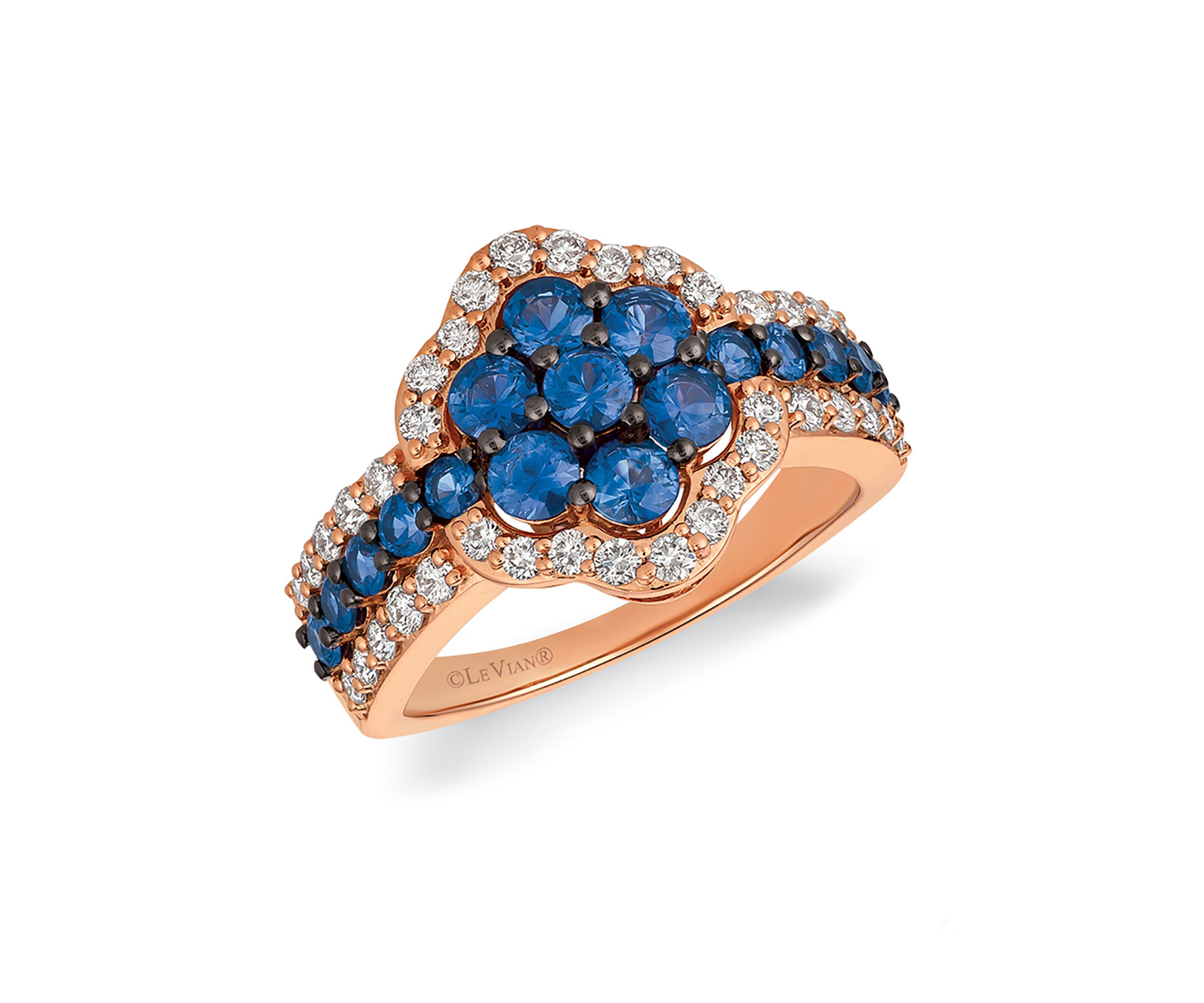 1.38 ct. t.w. Blueberry Sapphire™, 5/8 ct. t.w. Nude Diamonds™ Ring in 14K Strawberry Gold®