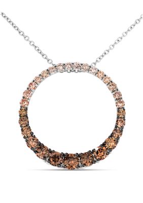 1.20 ct. t.w. Chocolate Ombré Diamonds®  Ombré Pendant Necklace in 14K Vanilla Gold®