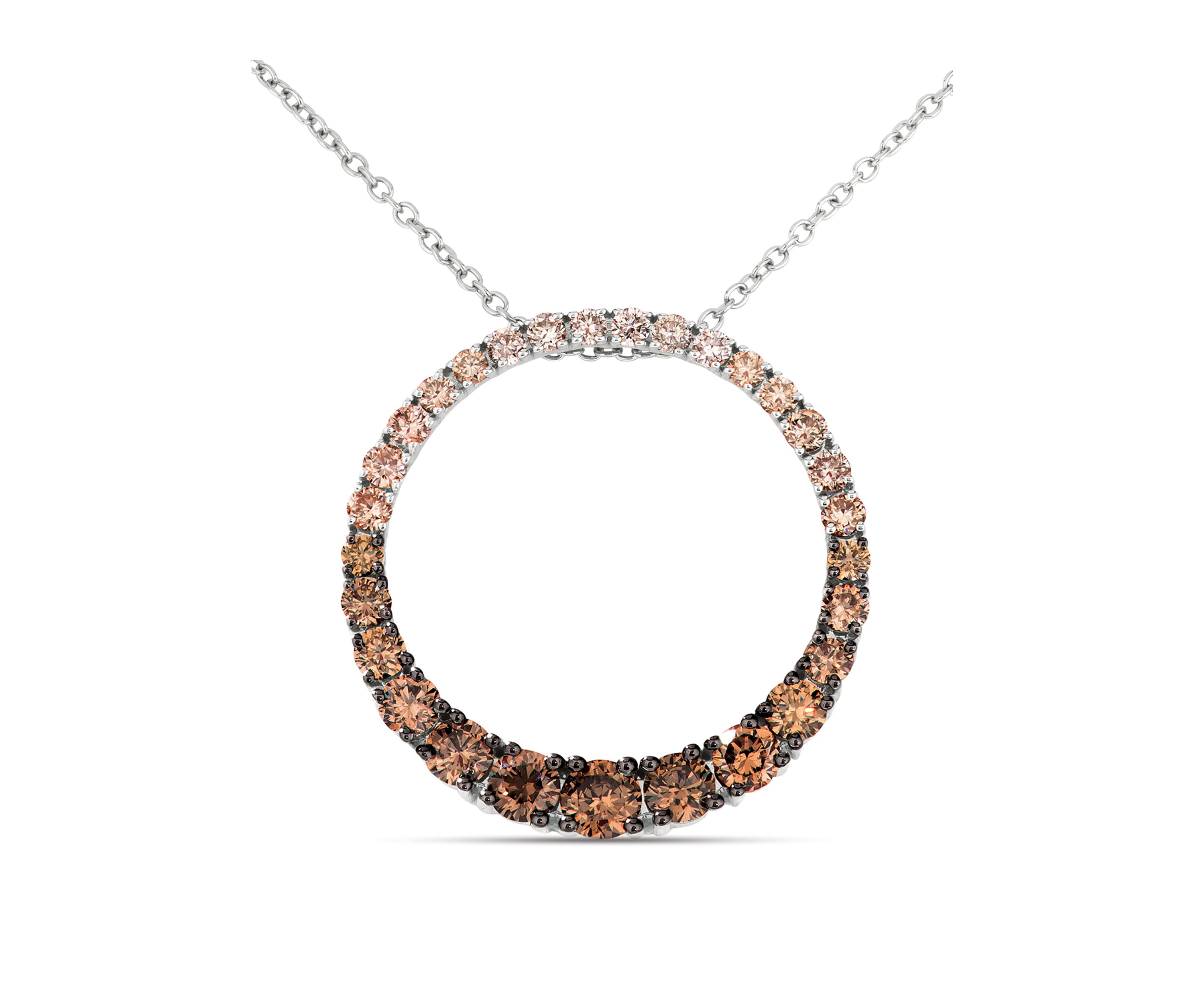 1.20 ct. t.w. Chocolate Ombré Diamonds®  Ombré Pendant Necklace in 14K Vanilla Gold®