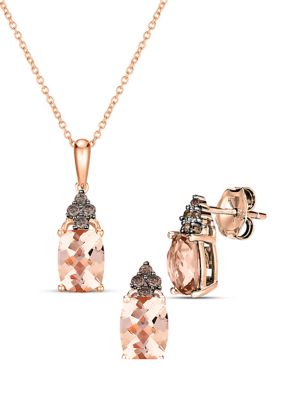 Le Vian 1/5 ct. t.w. Diamond and 2.83 ct. t.w. Morganite Necklace in 14K Rose Gold -  5400322TSCP1MGRSET