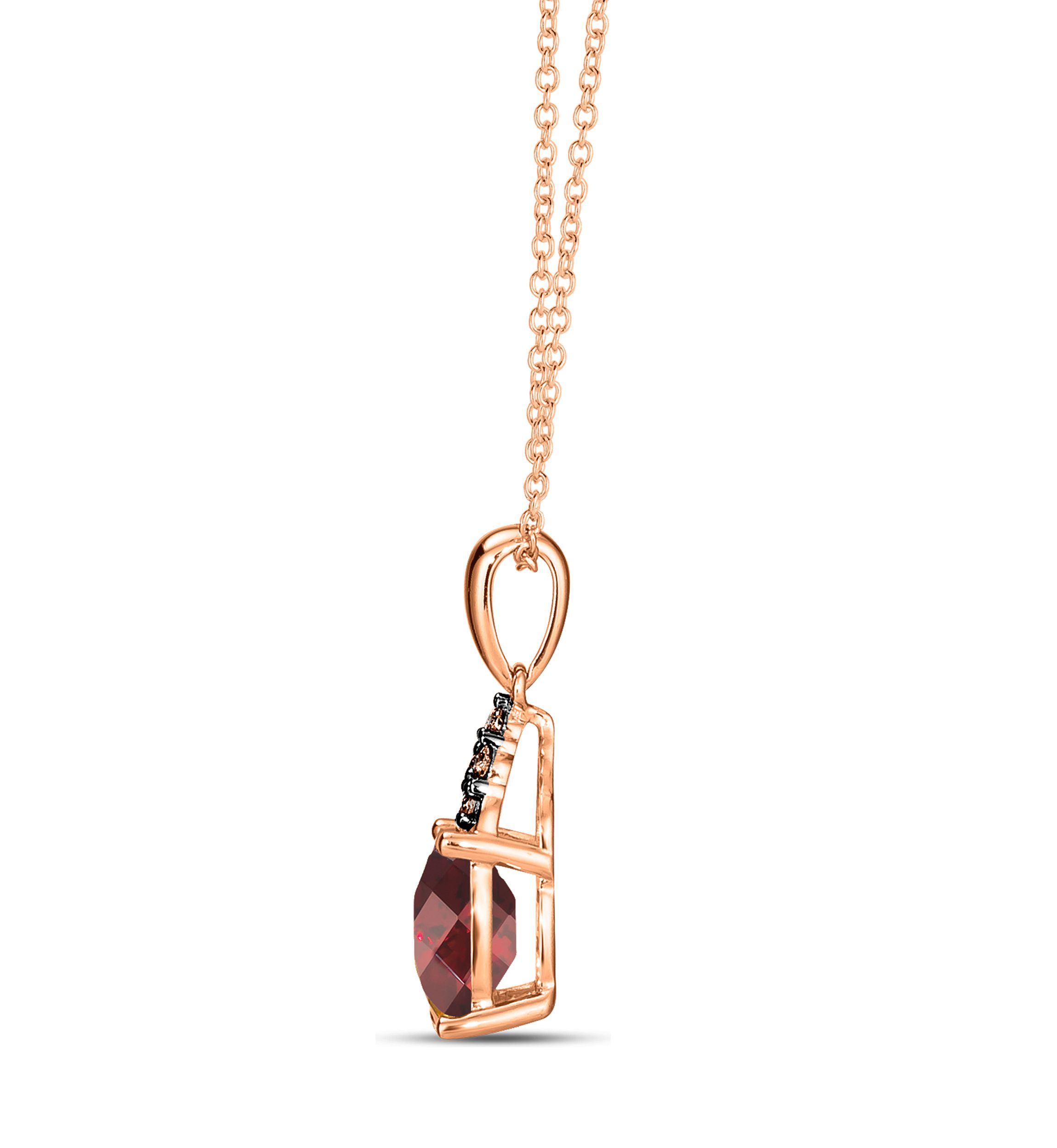1/10 ct. t.w. Diamond and 3.85 ct. t.w. Rhodolite Pendant Necklace and Earrings Set in 14K Honey Gold™