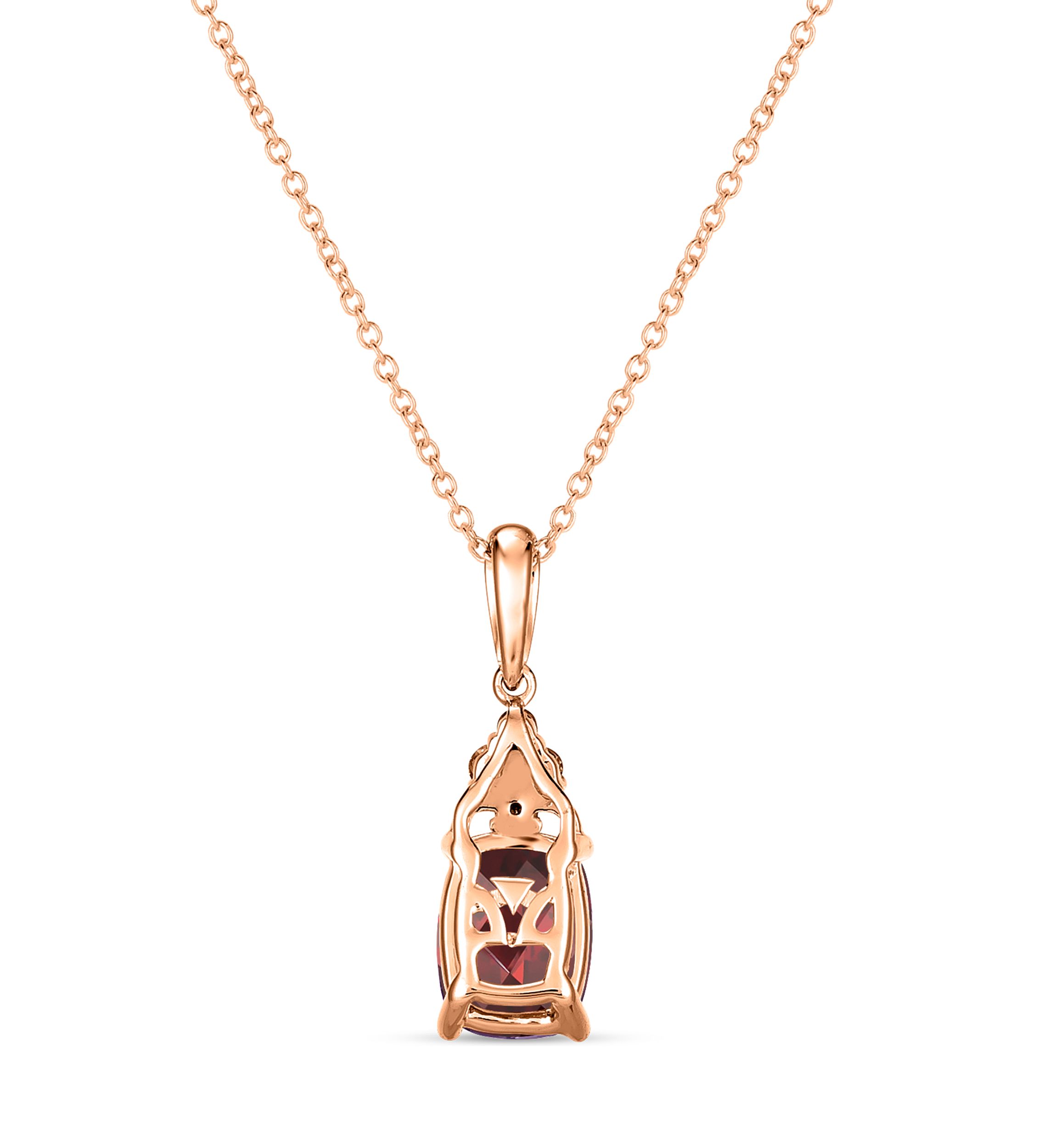 1/10 ct. t.w. Diamond and 3.85 ct. t.w. Rhodolite Pendant Necklace and Earrings Set in 14K Honey Gold™