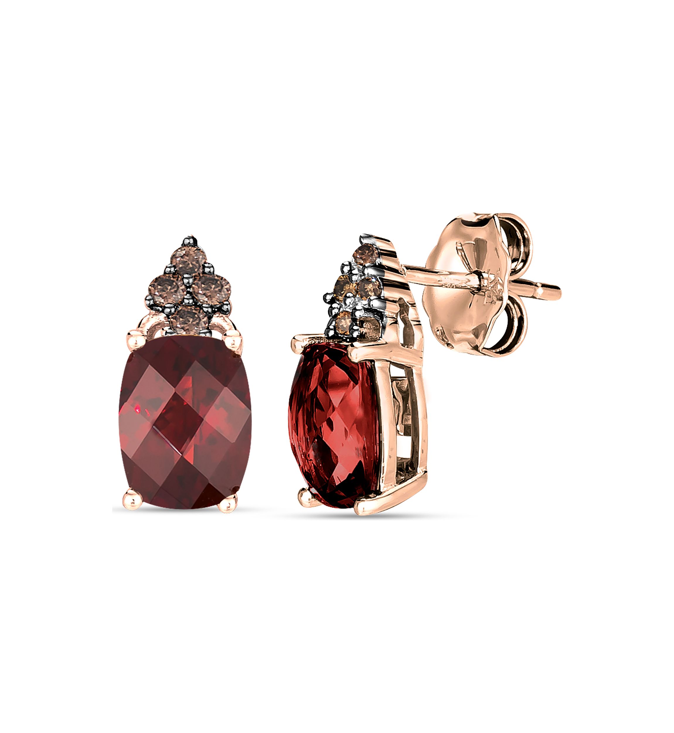1/10 ct. t.w. Diamond and 3.85 ct. t.w. Rhodolite Pendant Necklace and Earrings Set in 14K Honey Gold™