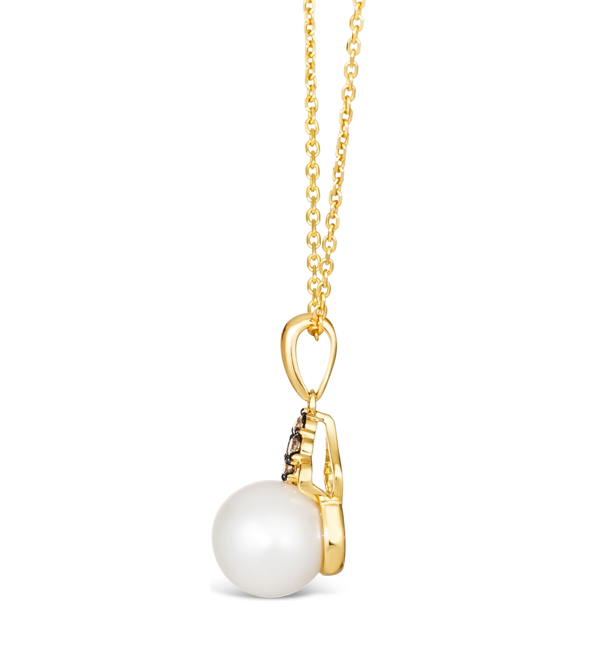 1/5 ct. t.w. Diamond and Freshwater Pearl Pendant Necklace and Earrings Set in 14k Honey Gold™