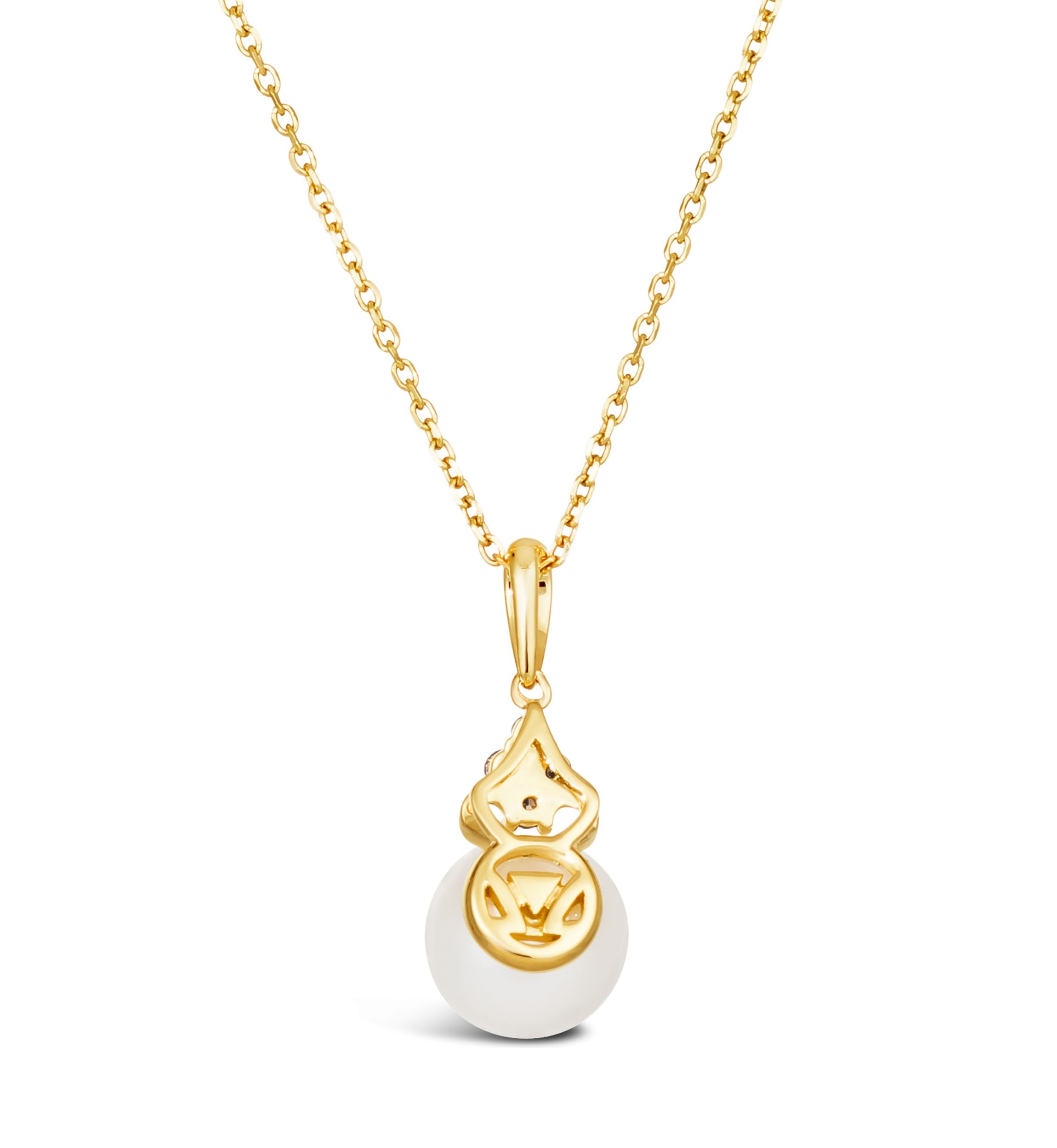 1/5 ct. t.w. Diamond and Freshwater Pearl Pendant Necklace and Earrings Set in 14k Honey Gold™