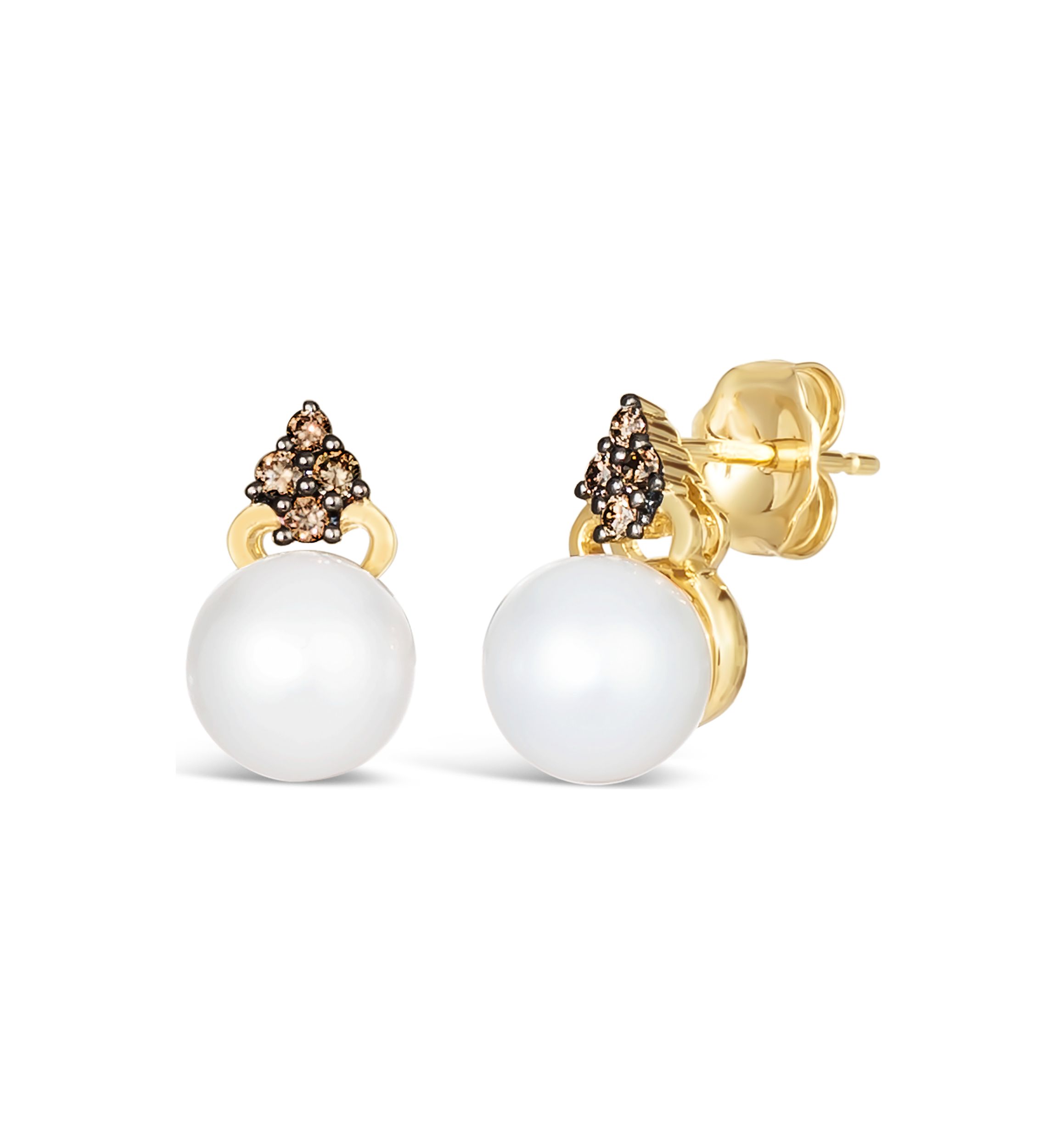 1/5 ct. t.w. Diamond and Freshwater Pearl Pendant Necklace and Earrings Set in 14k Honey Gold™