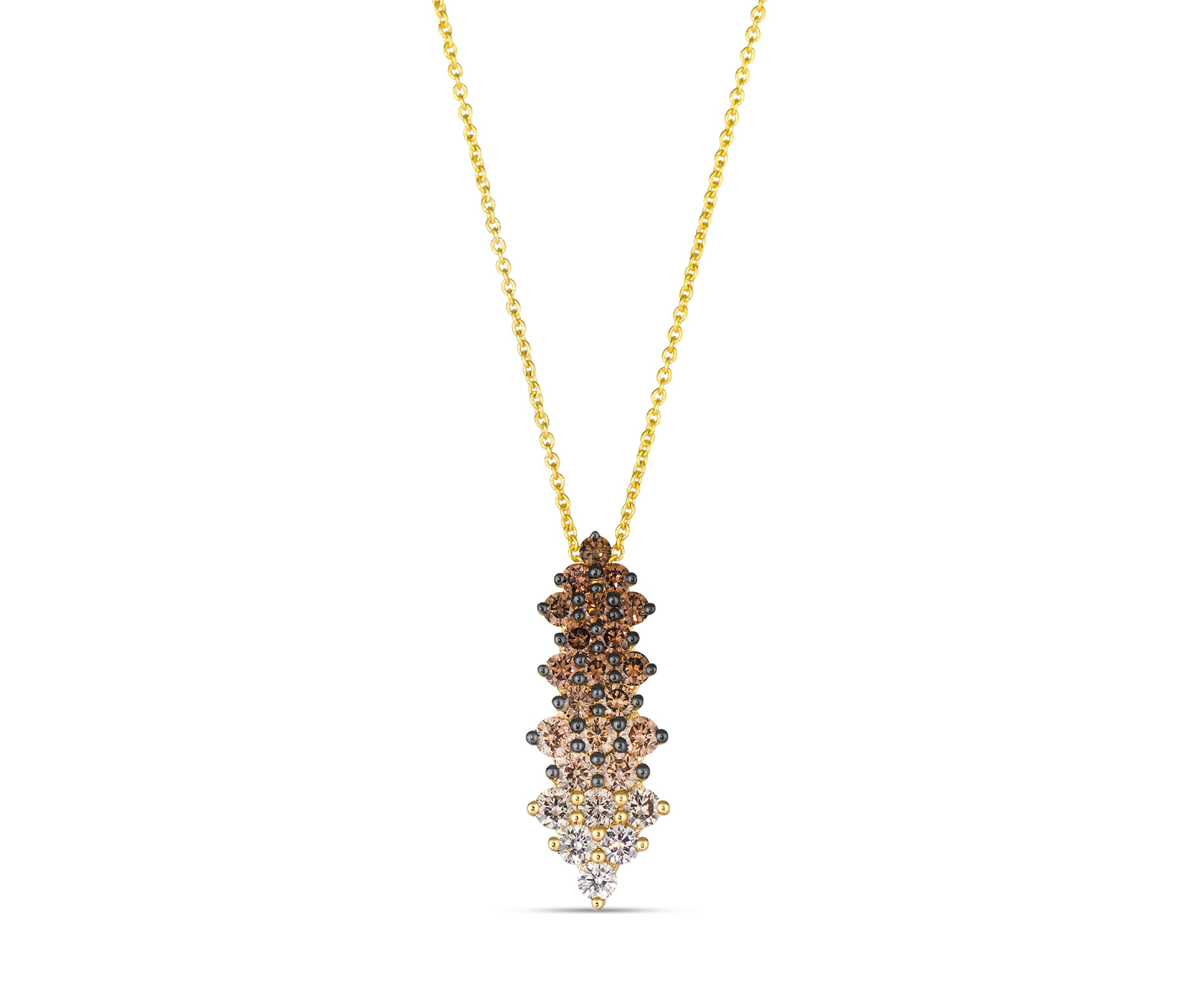 1 ct. t.w. Chocolate Ombré Diamonds® Pendant Necklace in 14K Honey Gold™