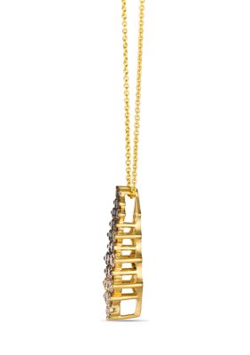 1 ct. t.w. Chocolate Ombré Diamonds® Pendant Necklace in 14K Honey Gold™