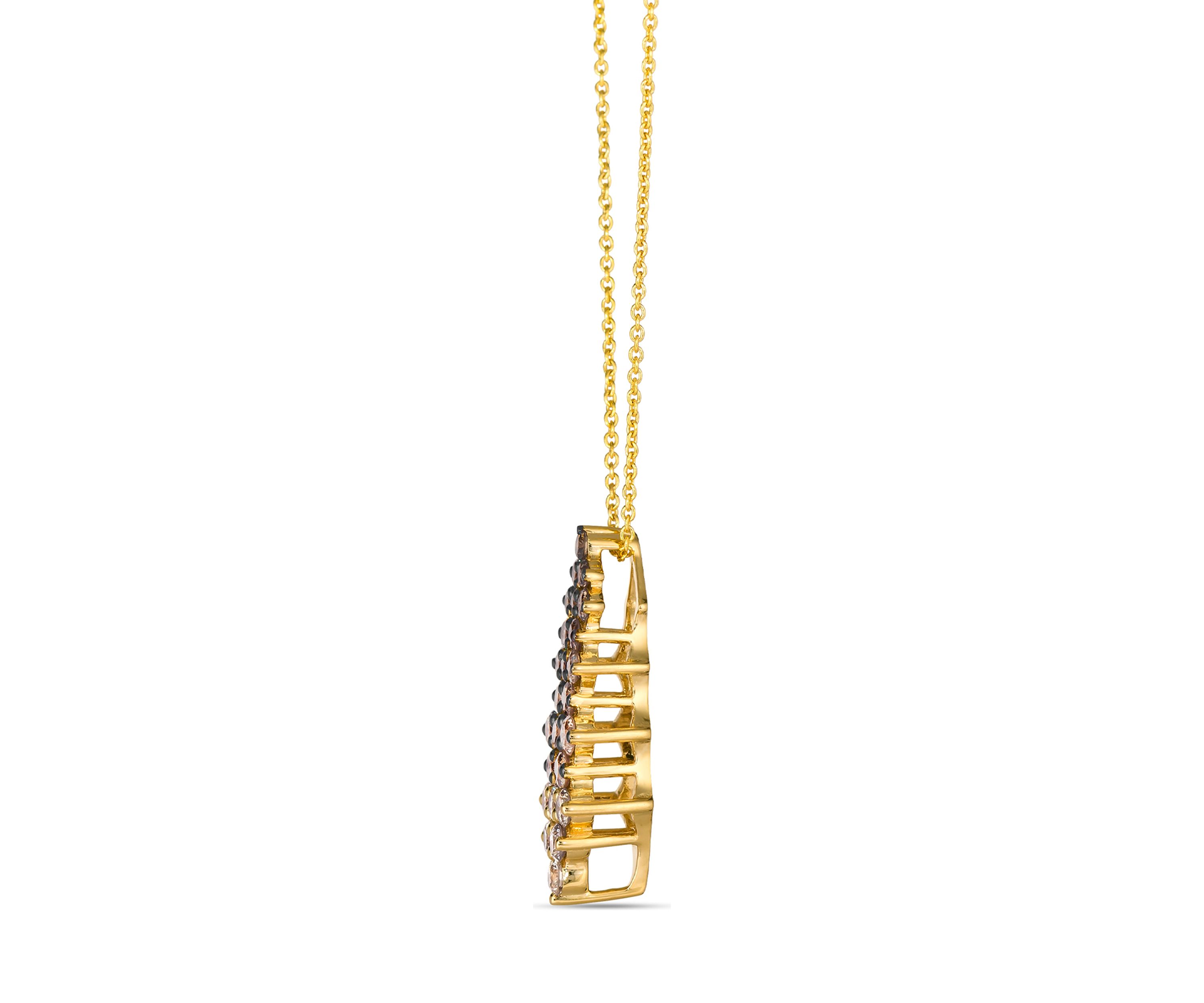 1 ct. t.w. Chocolate Ombré Diamonds® Pendant Necklace in 14K Honey Gold™