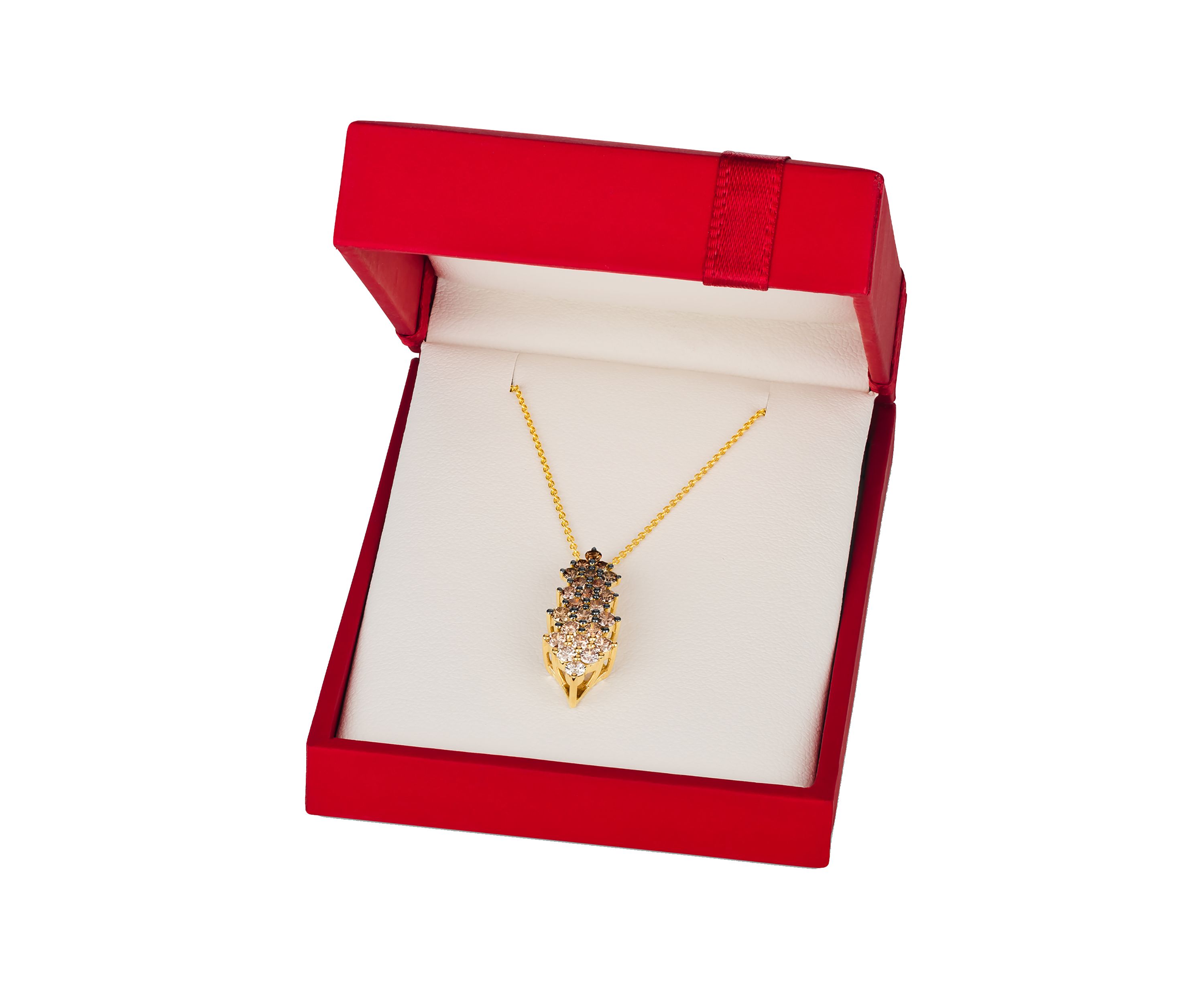 1 ct. t.w. Chocolate Ombré Diamonds® Pendant Necklace in 14K Honey Gold™