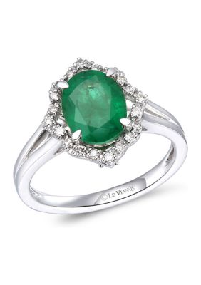 Le Vian 1.63 Ct. T.w. Emerald And 1/8 Ct. T.w. Nude Diamondâ¢ Creme BruleeÂ® Ring In 14K Vanilla Gold