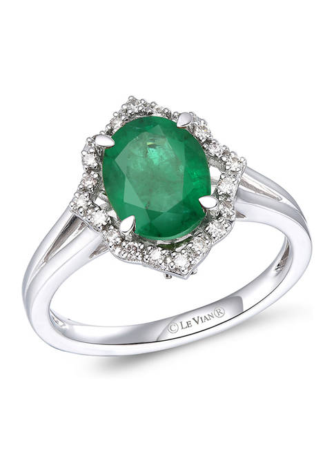 1.63 ct. t.w. Emerald and 1/8 ct. t.w. Nude Diamond™ Creme Brulee® Ring in 14K Vanilla Gold®