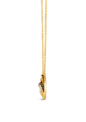 Adjustable Horseshoe Necklace featuring 1/8 cts. Nude Diamonds™, 1/6 cts. Chocolate Diamonds® set in 14K Honey Gold™