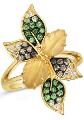 Le Vian Ombre Ring featuring 1 1/2 cts. Cinnamon Citrine®, 1/3 cts. Shade Of Tsavorite, 1/20 cts. White Sapphire, 1/4 cts. Chocolate Ombré Diamonds®, Vanilla Diamonds® set in 14K Honey Gold™