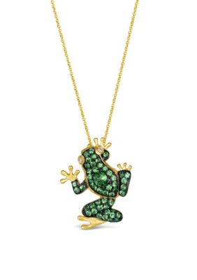 Le Vian® Frog Pendant featuring 1 3/8 cts. Forest Green Tsavorite™, Nude Diamonds™ set in 14K Honey Gold™