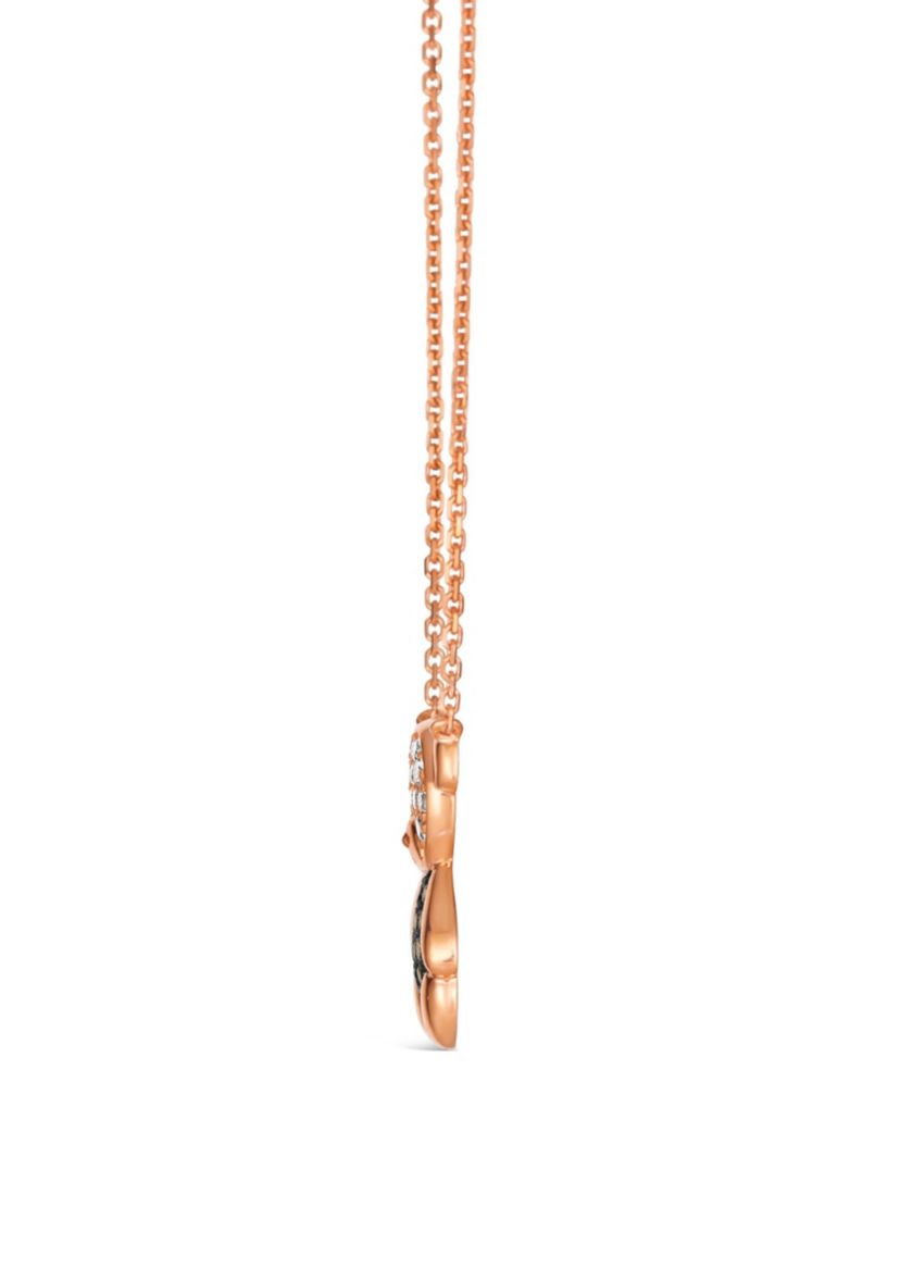 Adjustable Teddy Bear Necklace featuring 1/5 cts. Nude Diamonds™, 1/6 cts. Chocolate Diamonds® set in 14K Strawberry Gold®