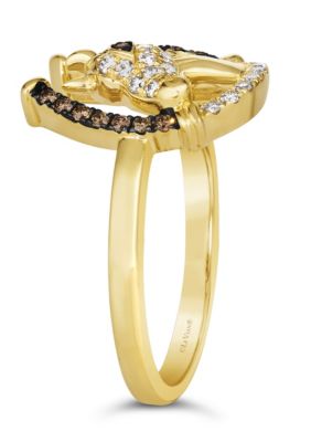 Le Vian® Ring featuring 1/6 cts. Chocolate Diamonds®, 1/8 cts. Nude Diamonds™ set in 14K Honey Gold™