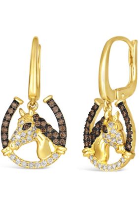 Le Vian® Earrings featuring 1/3 cts. Chocolate Diamonds®, 1/3 cts. Nude Diamonds™ set in 14K Honey Gold™