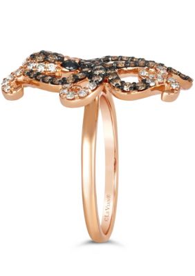 Octopus Ombre Ring featuring 1 cts. Chocolate Ombré Diamonds®, Blackberry Diamonds® set in 14K Strawberry Gold®