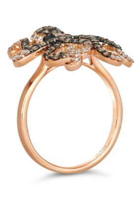 Octopus Ombre Ring featuring 1 cts. Chocolate Ombré Diamonds®, Blackberry Diamonds® set in 14K Strawberry Gold®