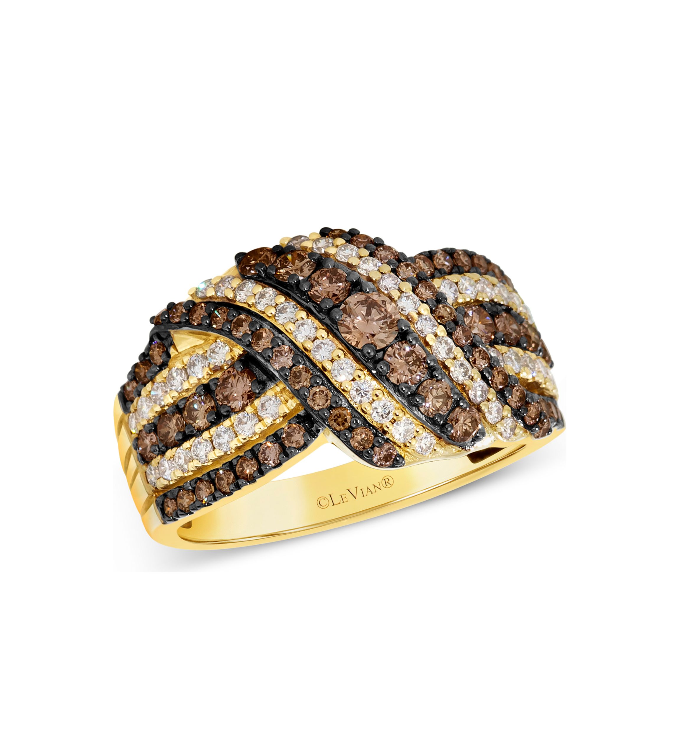 Ring featuring 1.2 ct. t.w. of  Chocolate Diamonds® and Nude Diamonds™ set in 14K Honey Gold™