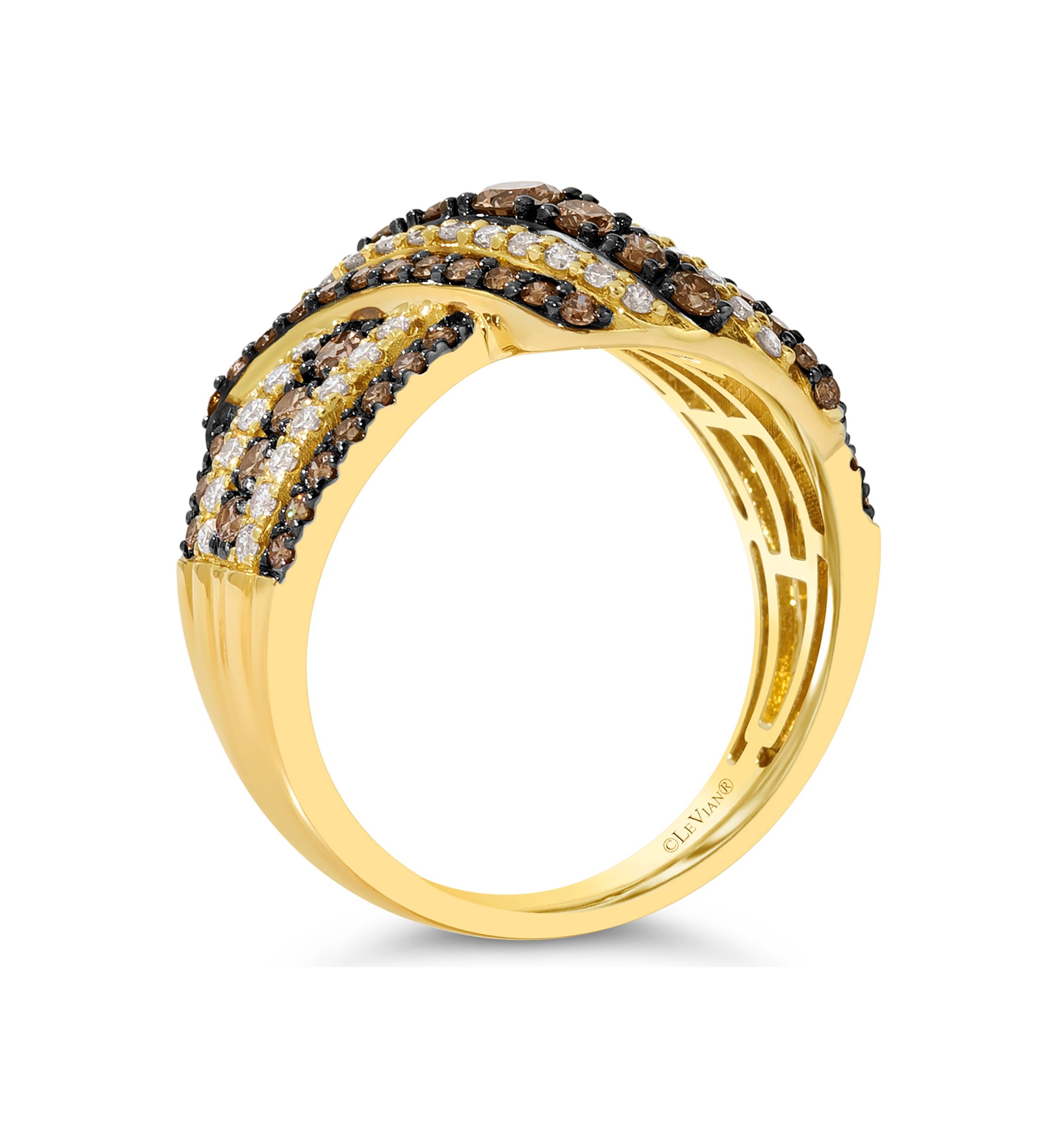 Ring featuring 1.2 ct. t.w. of  Chocolate Diamonds® and Nude Diamonds™ set in 14K Honey Gold™