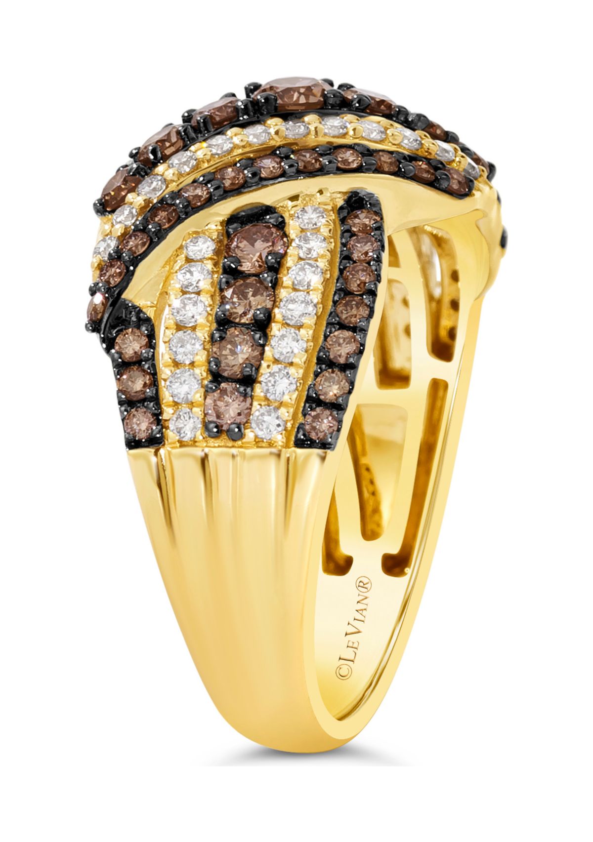 Ring featuring 1.2 ct. t.w. of  Chocolate Diamonds® and Nude Diamonds™ set in 14K Honey Gold™