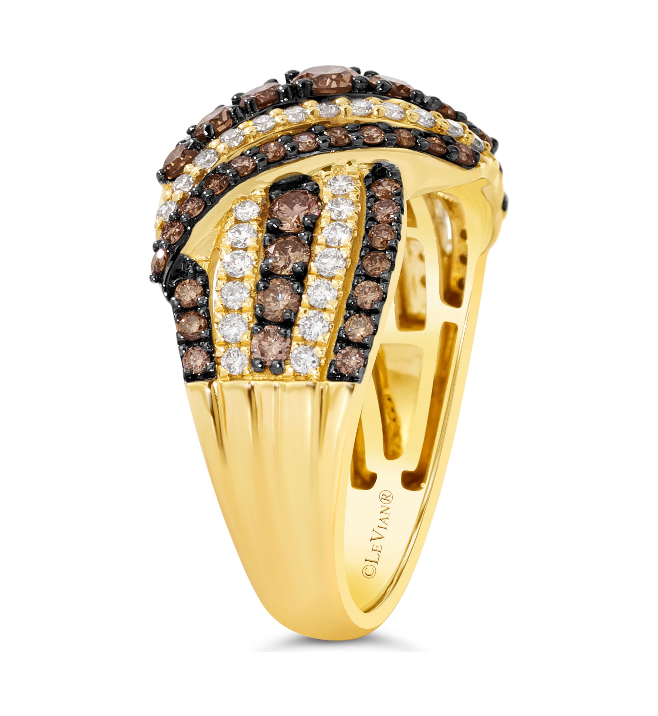 Ring featuring 1.2 ct. t.w. of  Chocolate Diamonds® and Nude Diamonds™ set in 14K Honey Gold™
