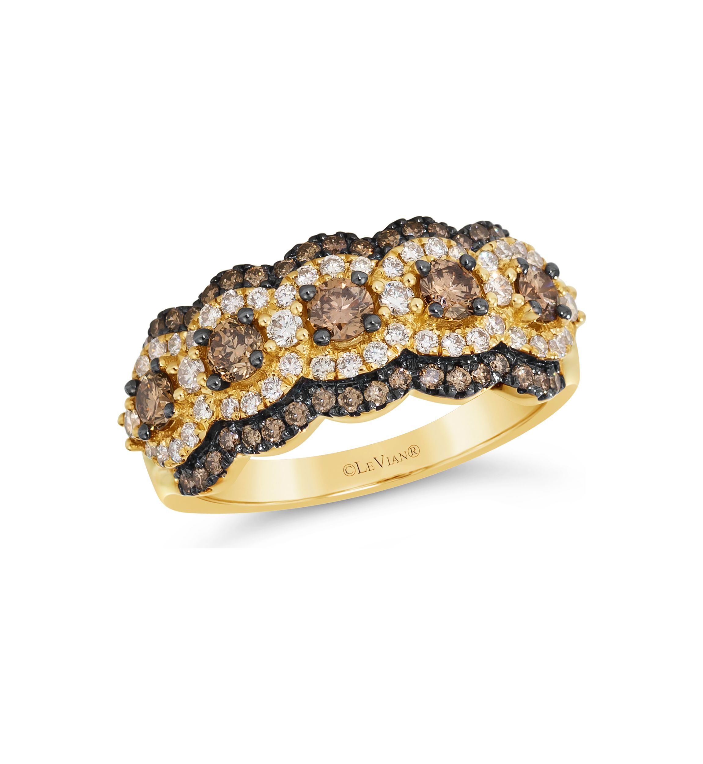 1.2 ct. t.w. Chocolate Diamonds® and Nude Diamonds™ Ring in 14K Honey Gold™