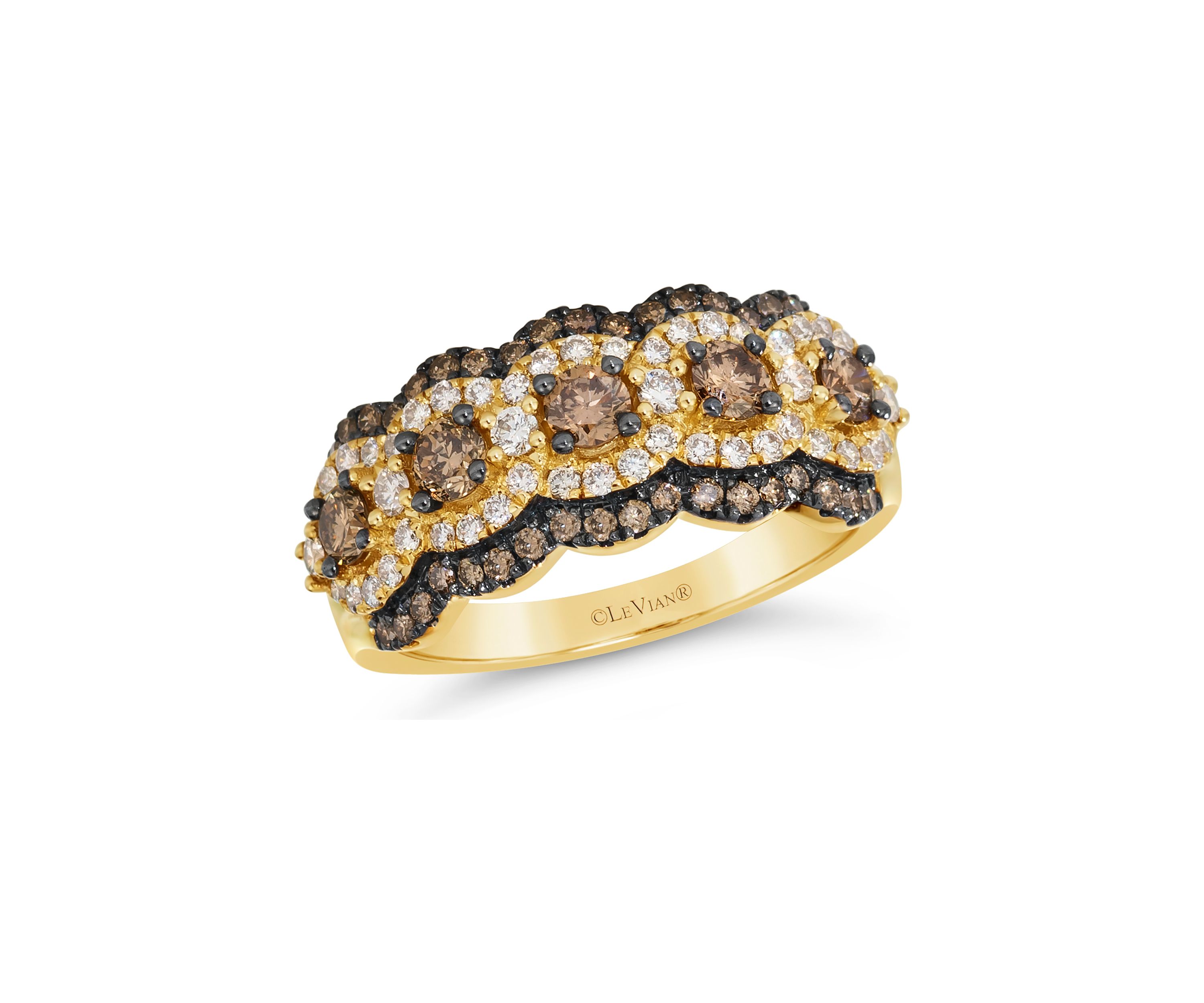 1.2 ct. t.w. Chocolate Diamonds® and Nude Diamonds™ Ring in 14K Honey Gold™