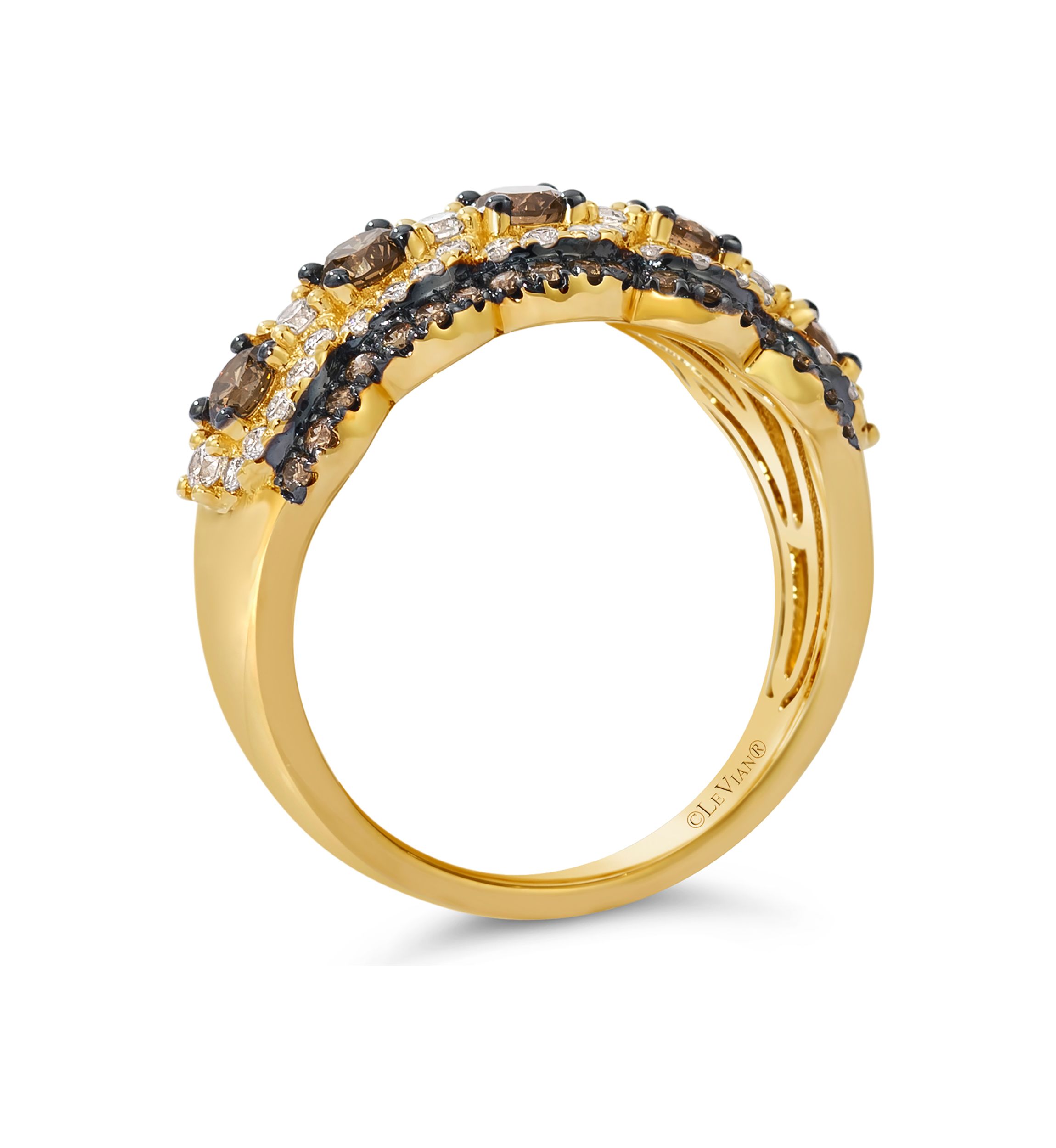 1.2 ct. t.w. Chocolate Diamonds® and Nude Diamonds™ Ring in 14K Honey Gold™