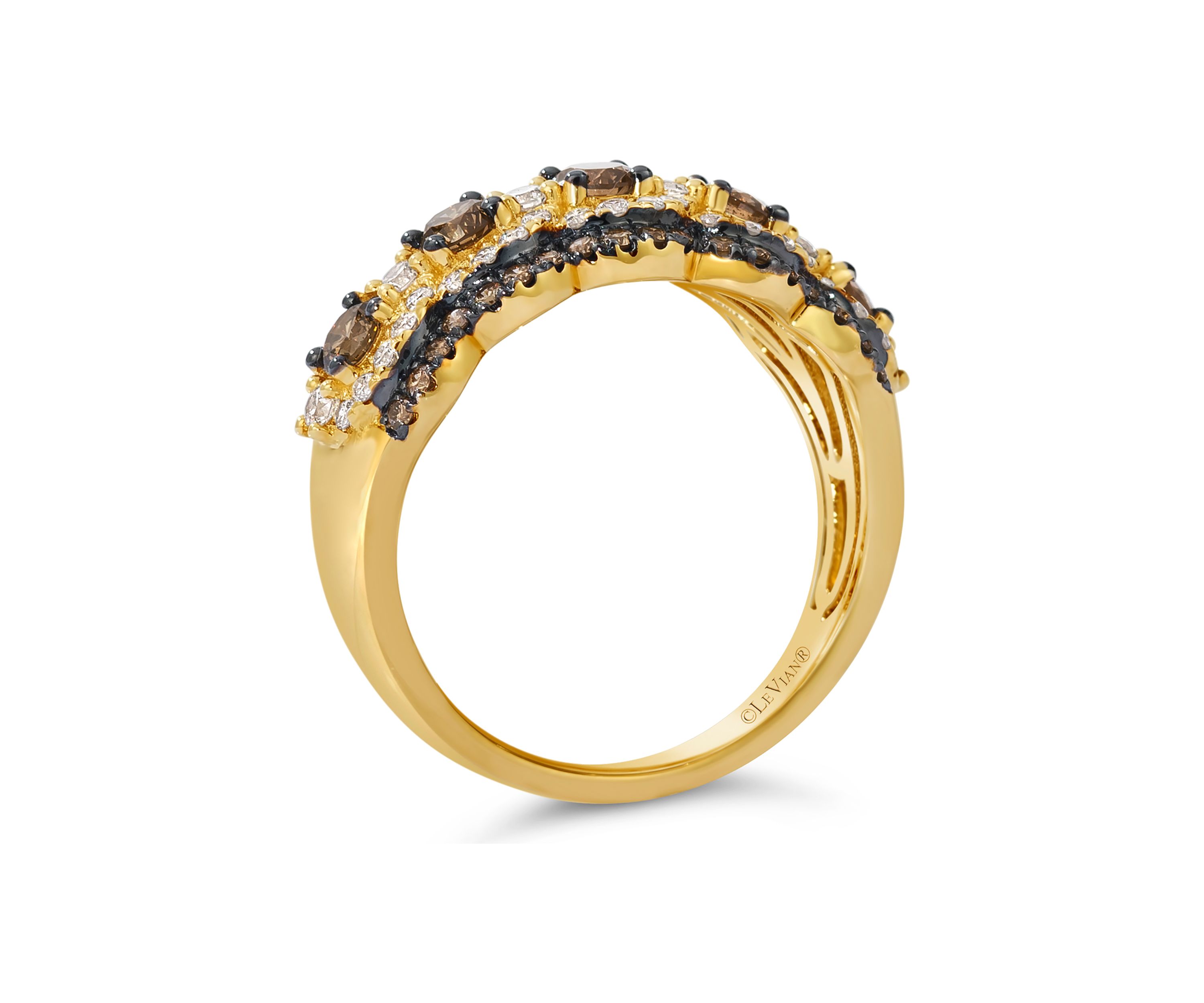 1.2 ct. t.w. Chocolate Diamonds® and Nude Diamonds™ Ring in 14K Honey Gold™