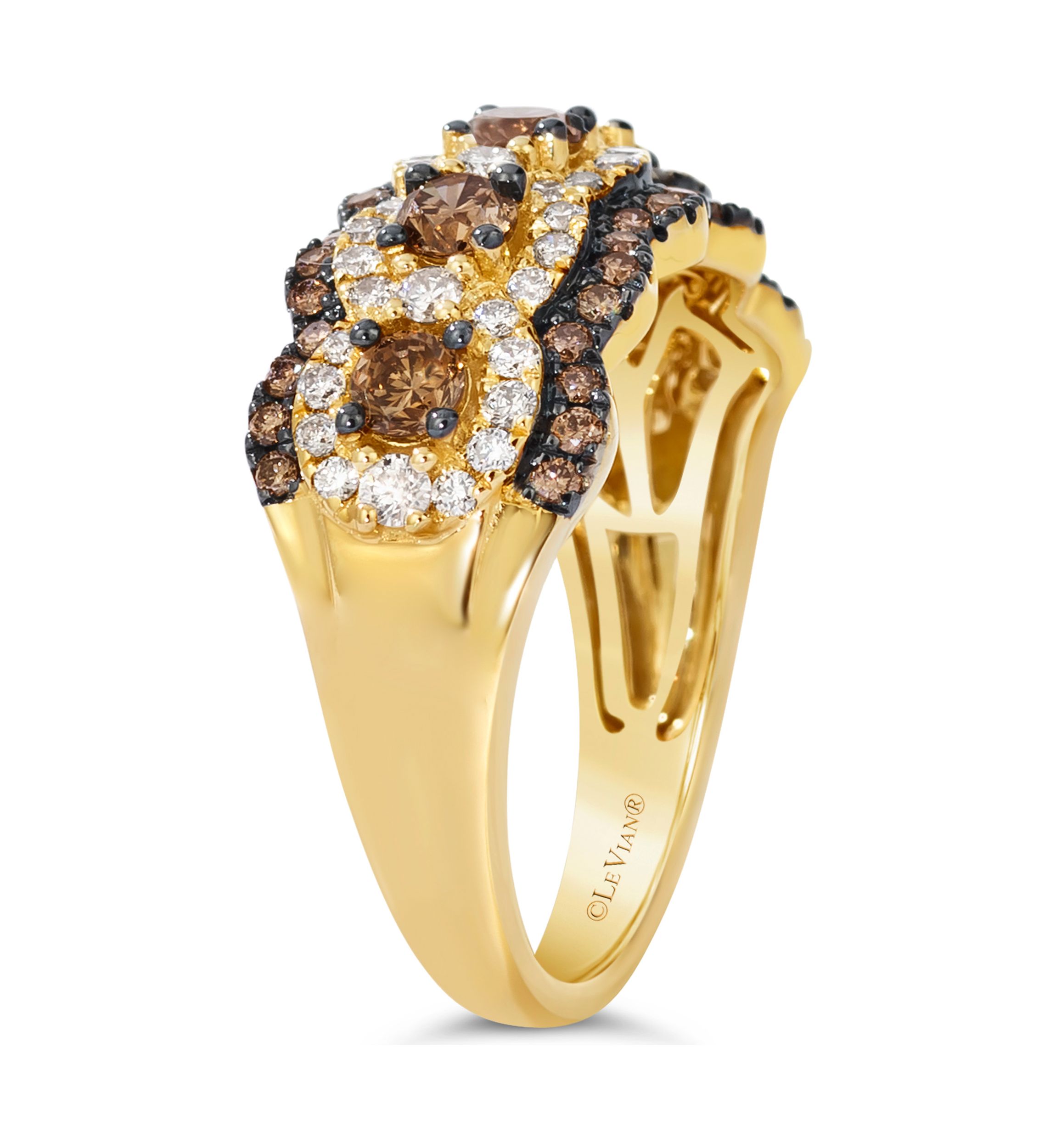 1.2 ct. t.w. Chocolate Diamonds® and Nude Diamonds™ Ring in 14K Honey Gold™