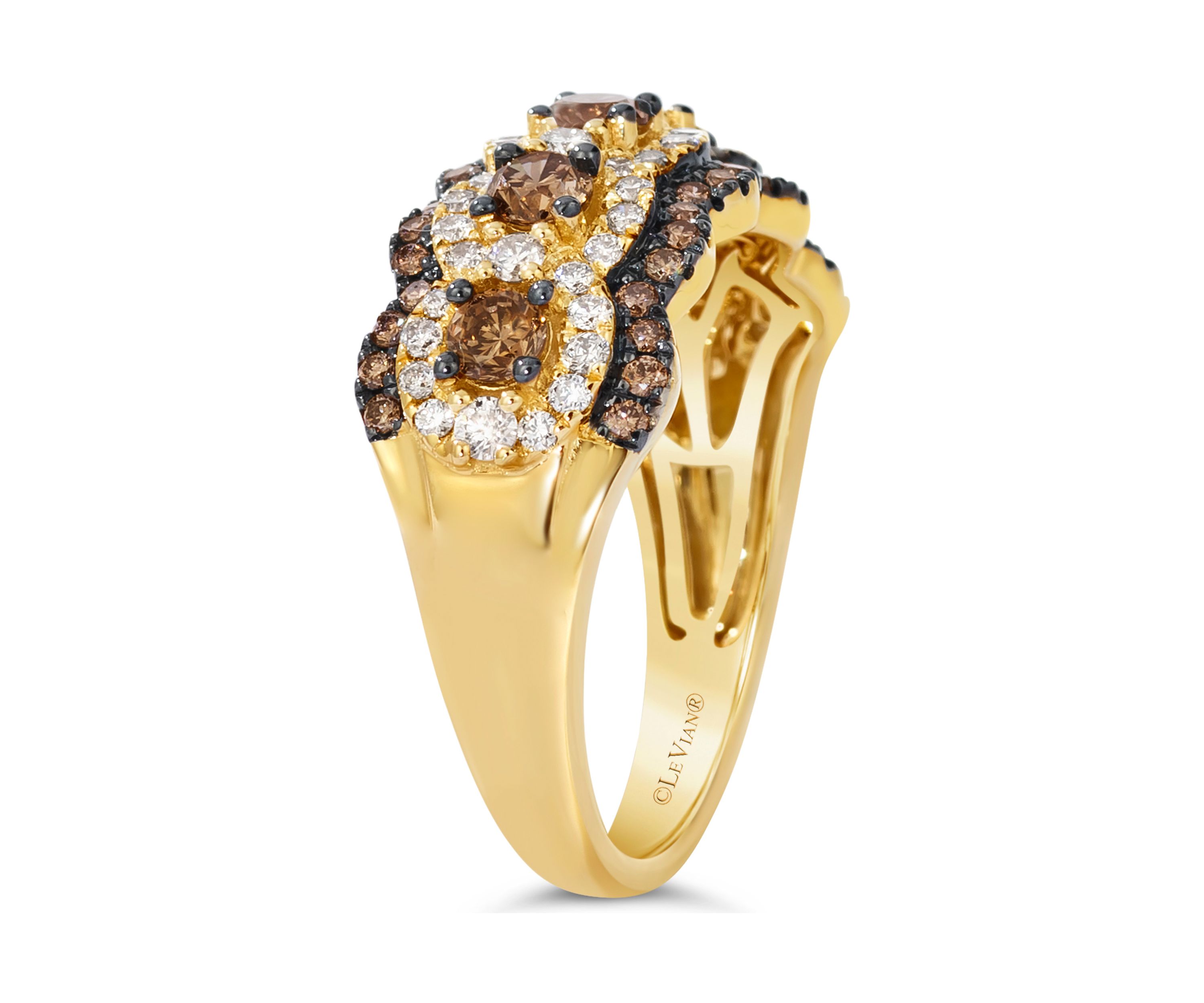 1.2 ct. t.w. Chocolate Diamonds® and Nude Diamonds™ Ring in 14K Honey Gold™